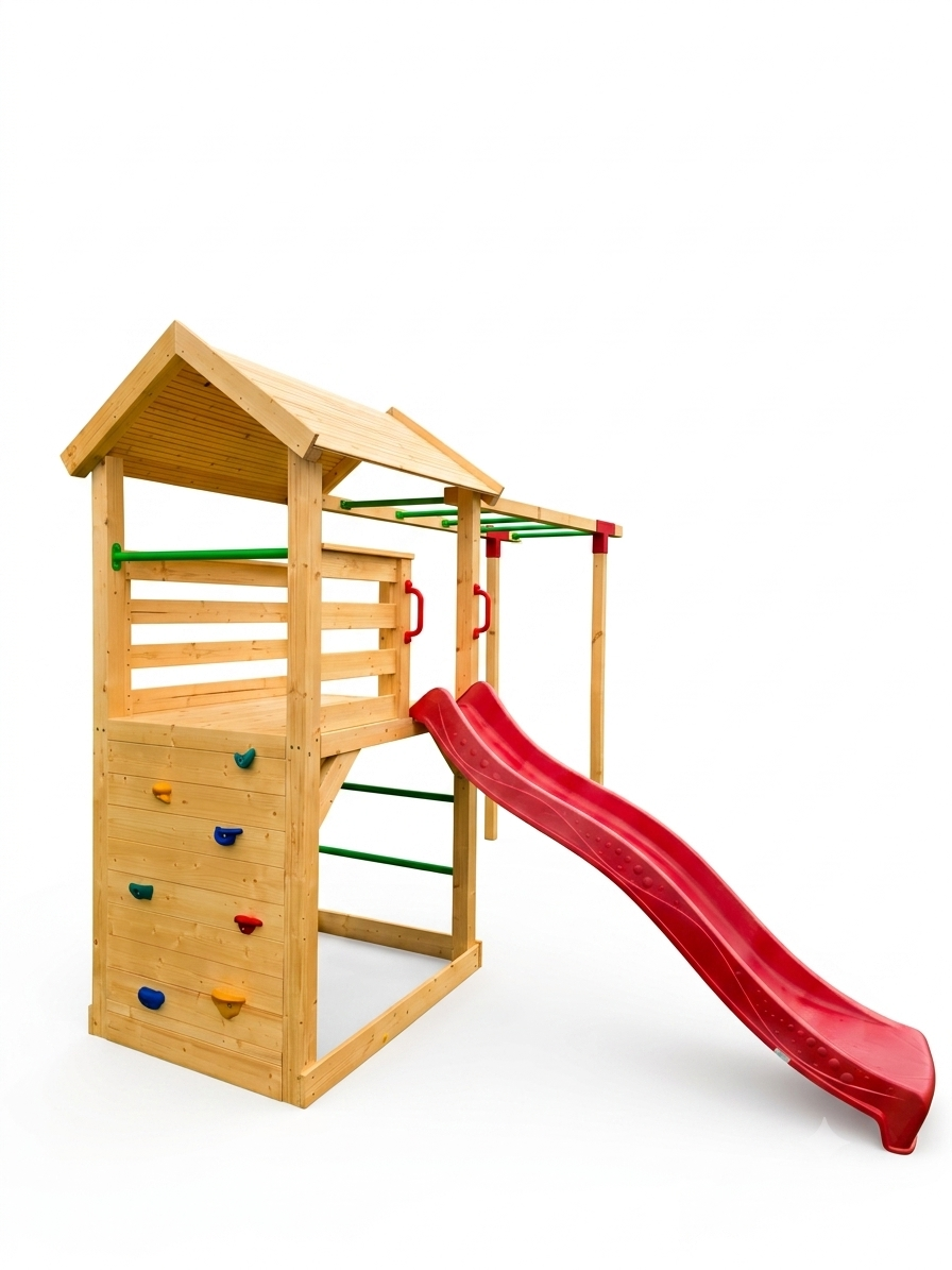 Playground Playhouse Sandbox Slide Climbing Wall Jungle Gym