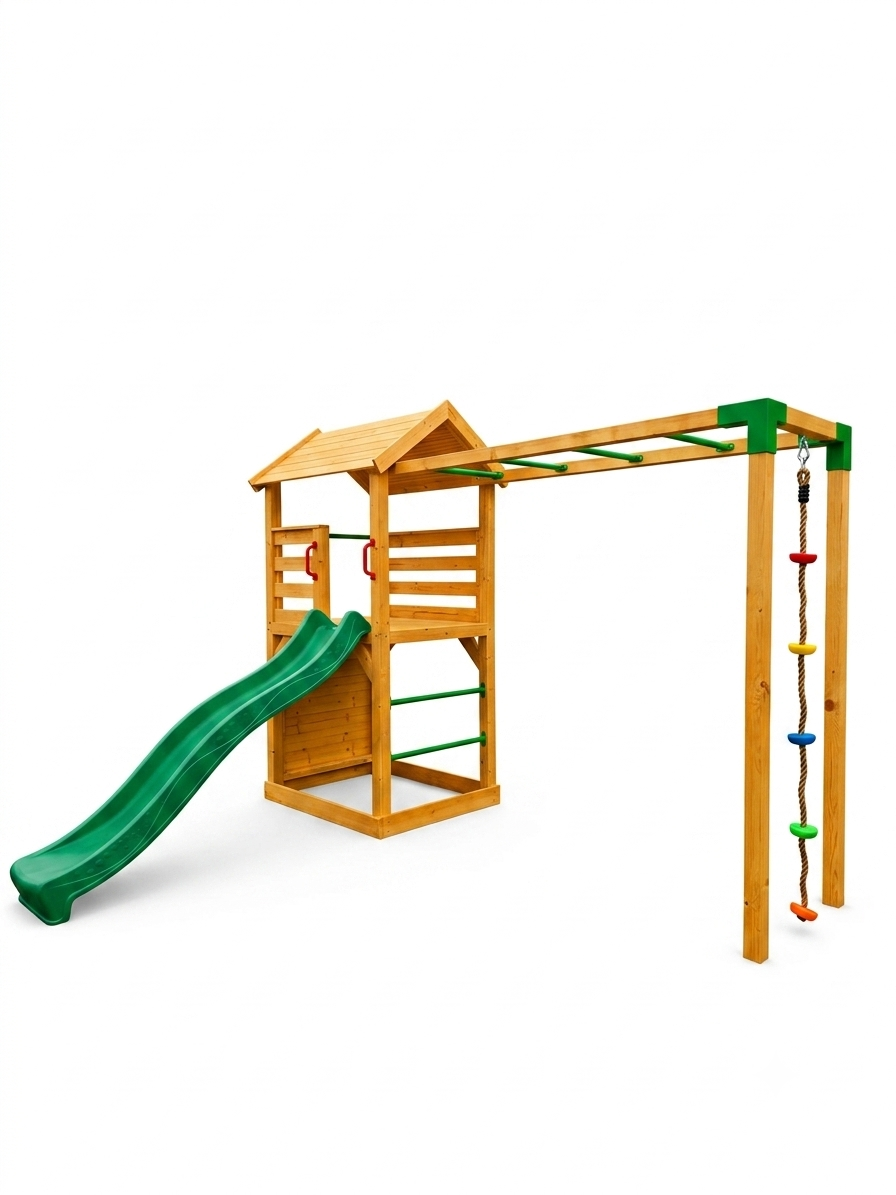 Playground House Sandbox Slide Climbing Wall Jungle Gym